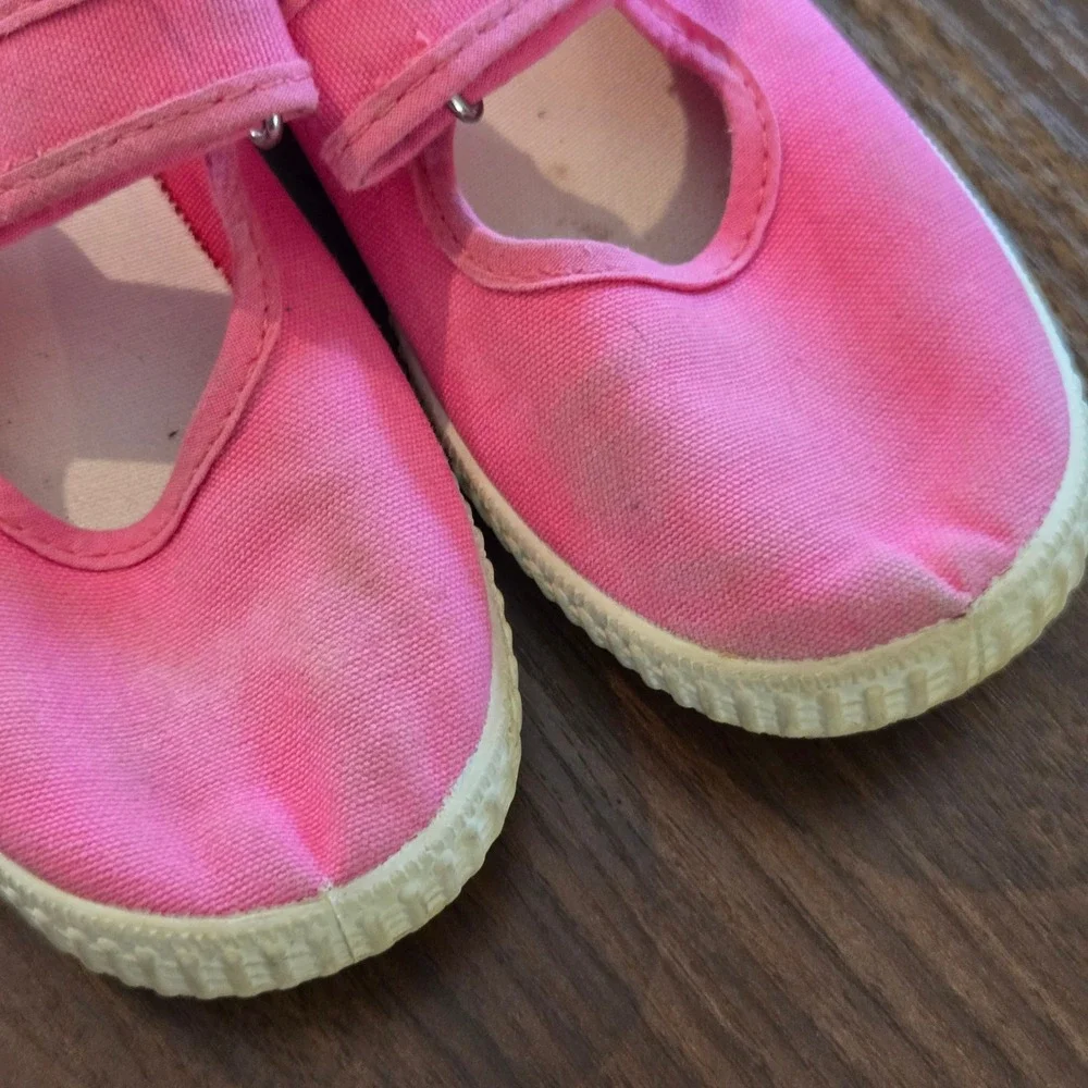 Cienta Kids Pink Canvas Mary Jane Sneakers Made in Spain Girls Shoes Size 28